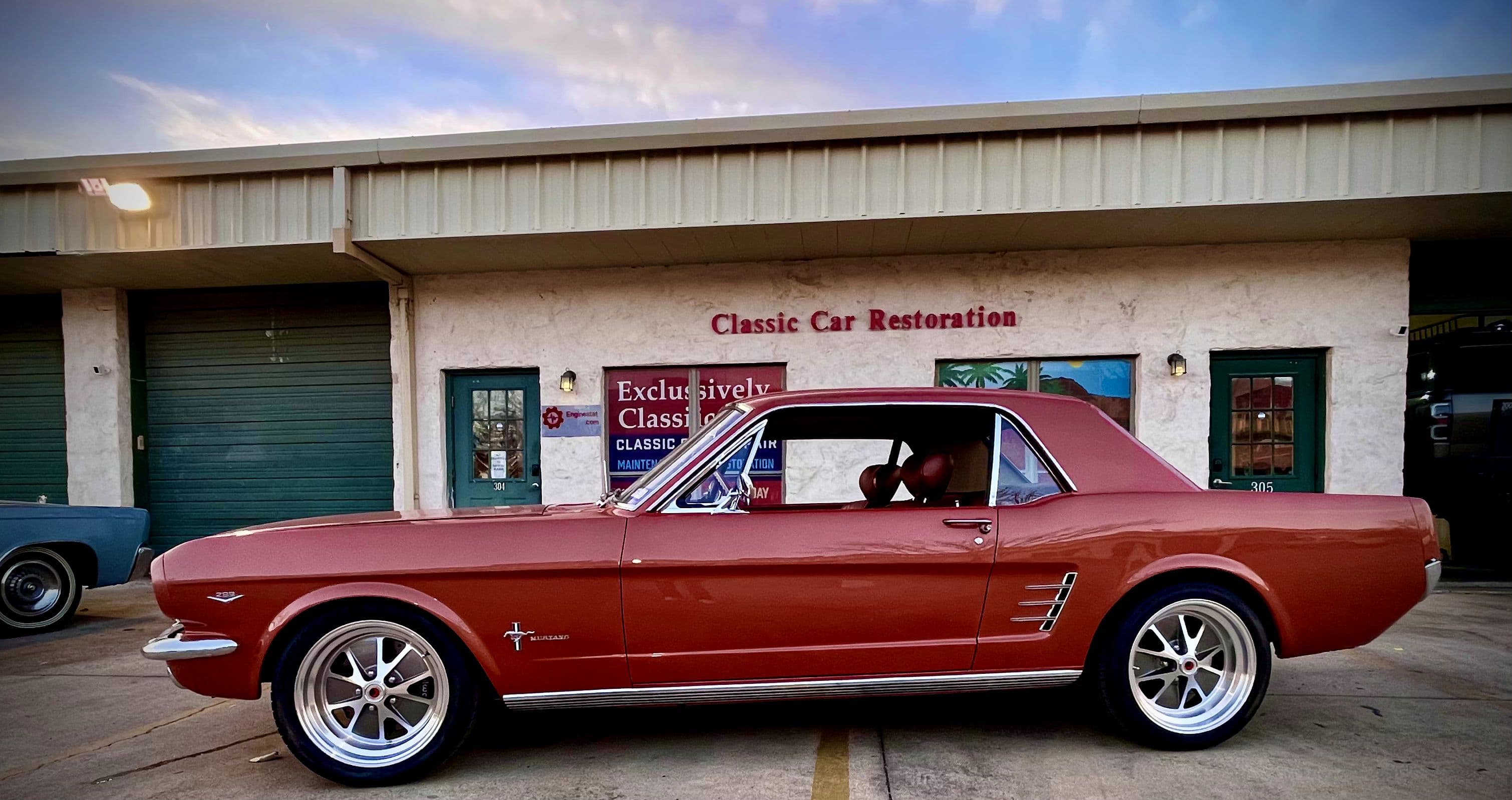 Classic car restoration project at Exclusively Classics in Cedar Park, Texas